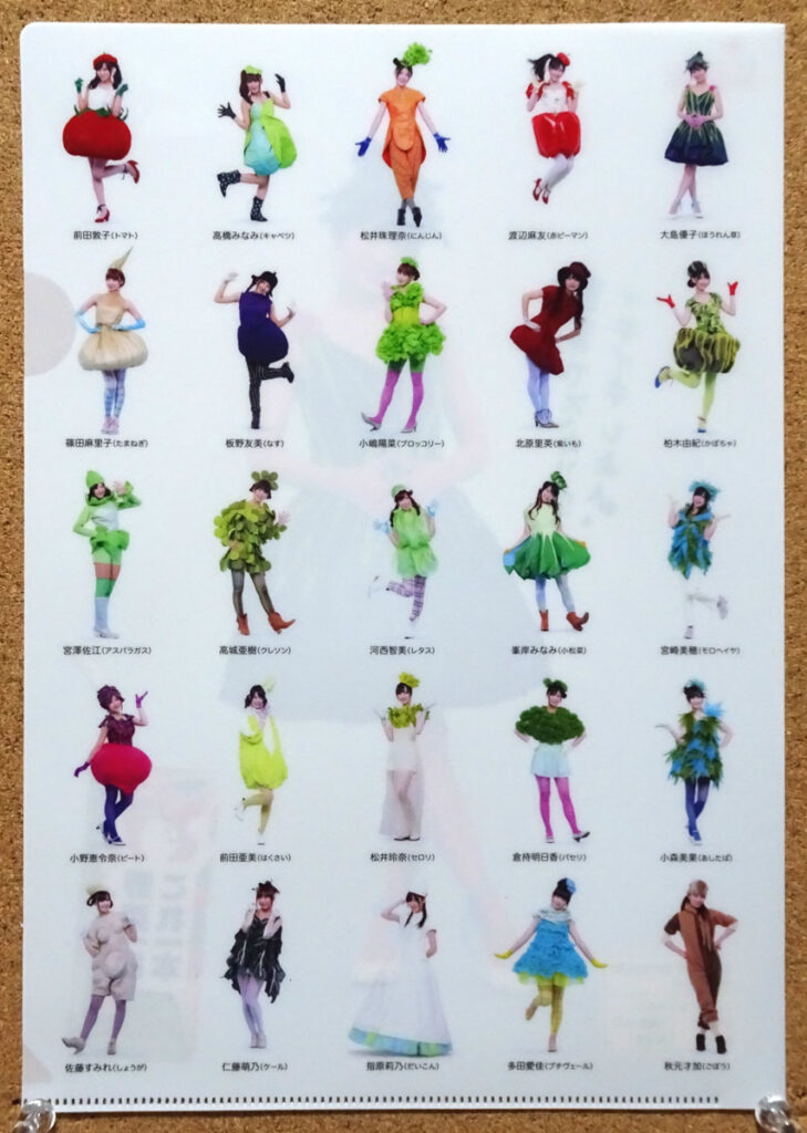 カゴメ 野菜一日これ一本 ぎゅぎゅっと元気キャンペーン AKB48 野菜シスターズ クリアファイル 全員