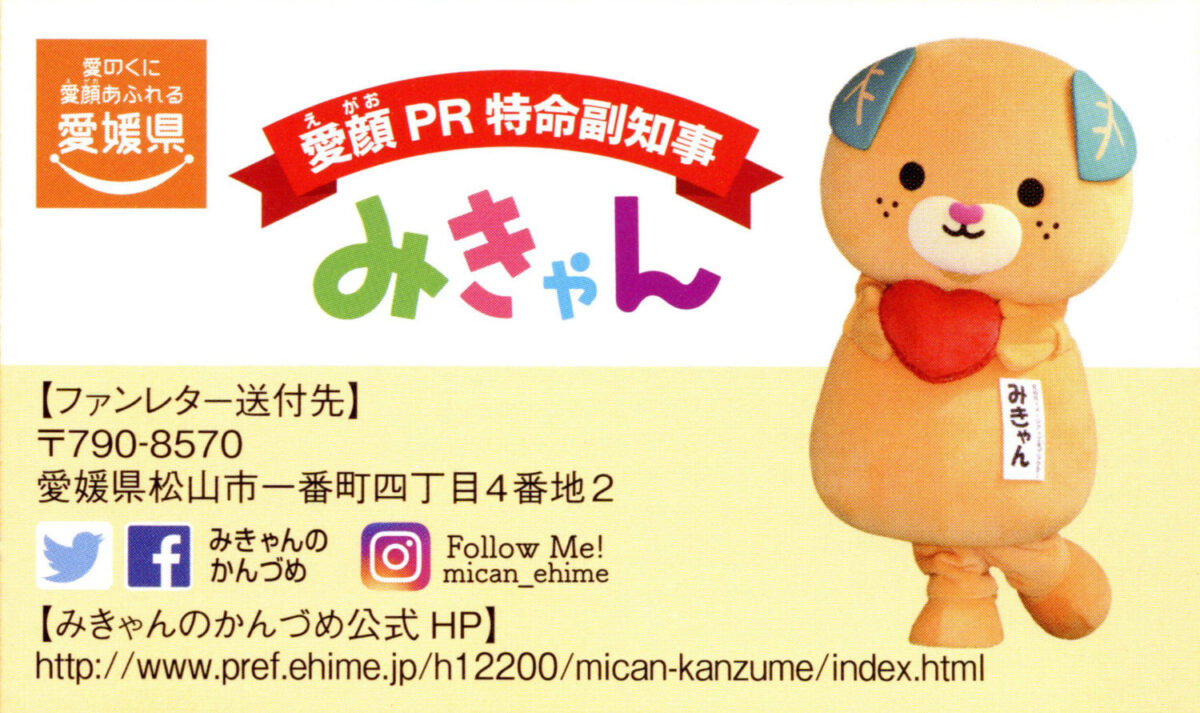 IYOTETSUショップ 秋葉原 伊予鉄ネームカード みきゃん ダークみきゃん こみきゃん