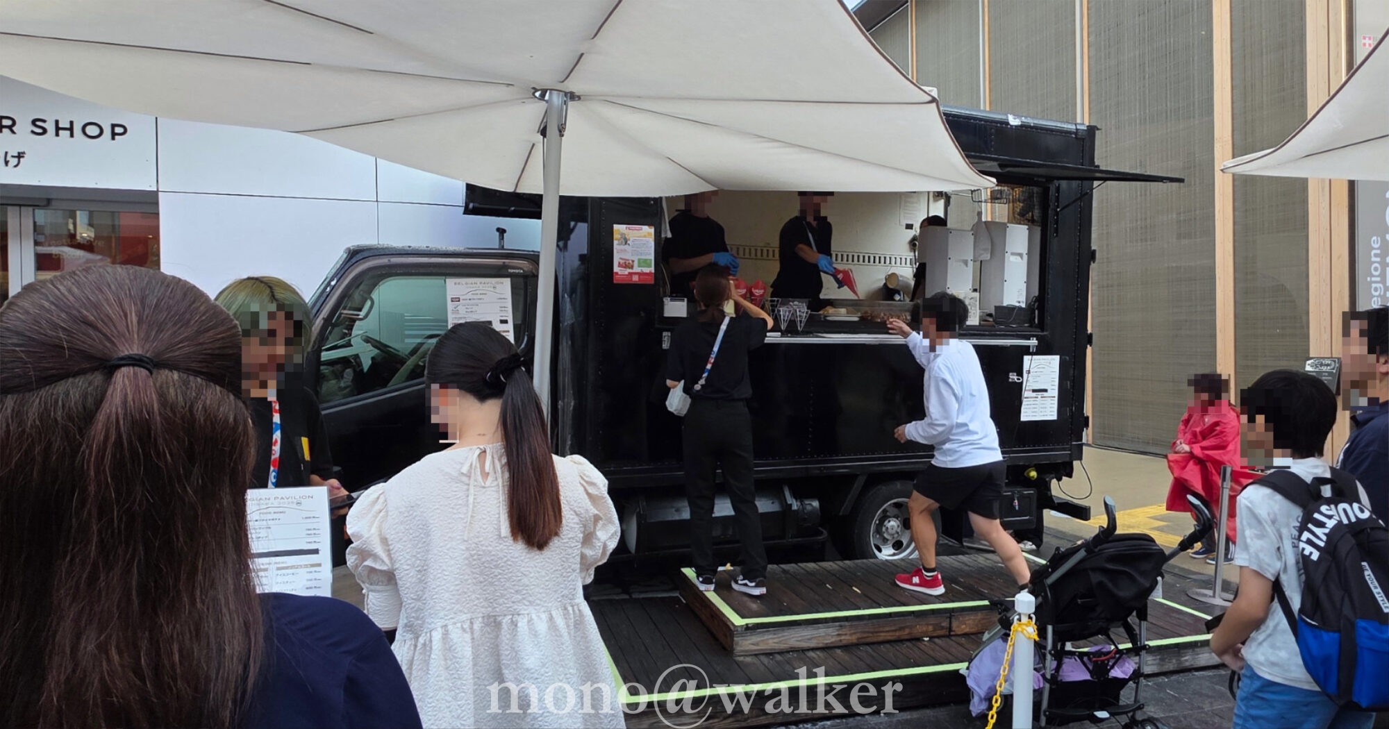 EXPO2025大阪・関西万博 夢洲 大屋根リング 会場 ミャクミャク パビリオン ベルギー ワッフル フードトラック