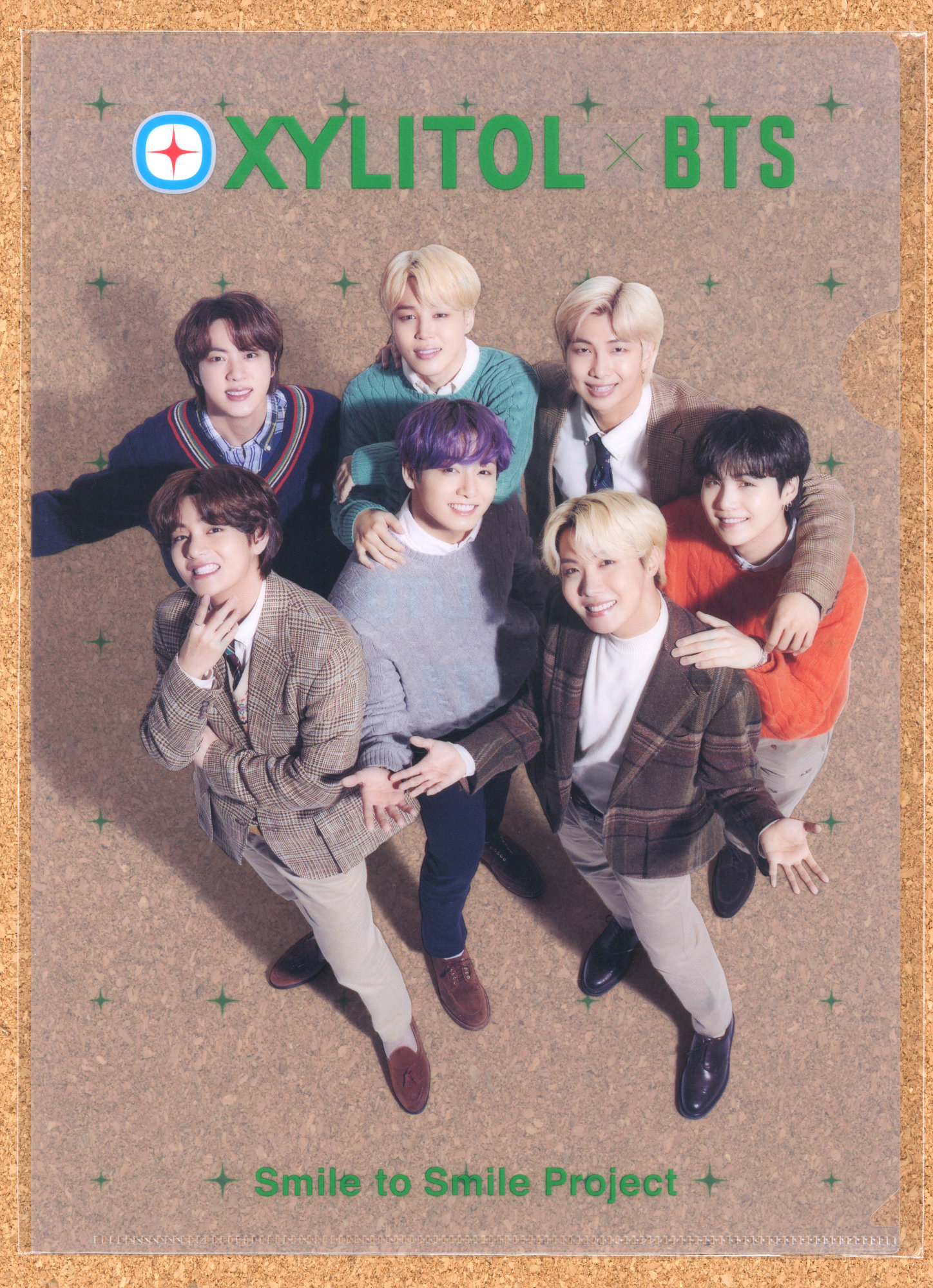 XYLITOL キシリトール ロッテ ガム 懸賞 当選品 BTS SmiletoSmile キャンペーン 第1弾 クリアファイル 2枚組 防弾少年団 キム・ソクジン チョン・ホソク キム・ナムジュン パク・ジミン キム・テヒョン チョン・ジョングク Butter